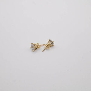 14ct Gold Stud Earrings with zircon stone
