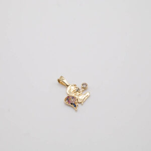 14ct. Gold Angel Multi-Coloured Pendant