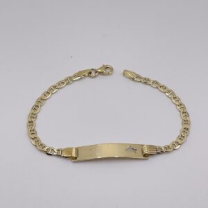 14k gold children's ID bracelet with dolphin