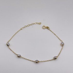 14k gold bracelet with faceted beads
