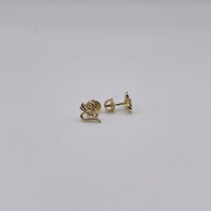 14K gold heart screw back earrings for girls