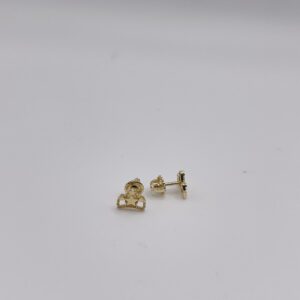 14K gold crown earrings