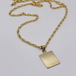 14k gold Rectangle Pendant