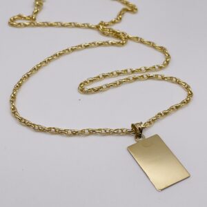 14k Gold Rectangle Pendant