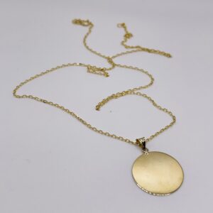 14K Gold Round Disc Pendant