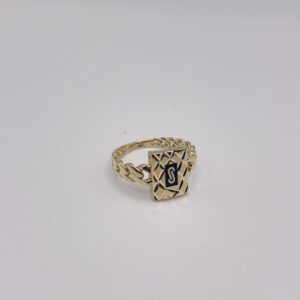 14K Gold Initial Signed Ring