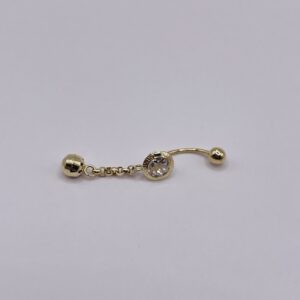 14k Gold Belly Piercing with Stone