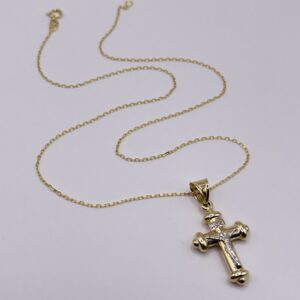 14K Gold Cross Necklace, Baby Baptism Gift