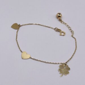 14K Gold & 2Heart Bracelet