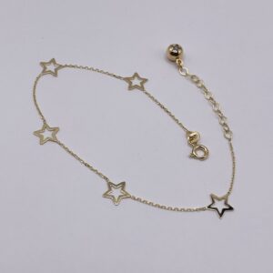 14K Gold 5 Stars Bracelet