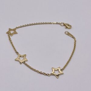 14K  Gold Star Charm Bracelet