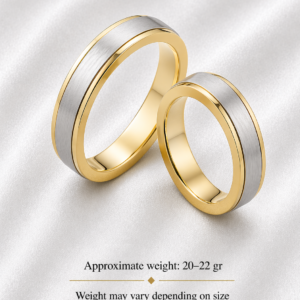 Golden White Balance Wedding Bands