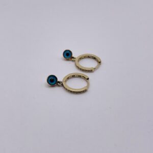 14K Gold Evil Eye Hoop Earrings
