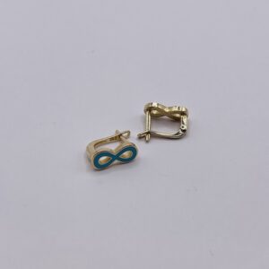 14K Gold Infinity Earrings with Enamel