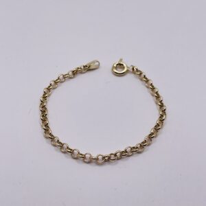 14K Gold Kids Bracelet, Classic Round Link