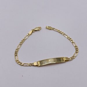 14K Gold Bracelet , Figaro Chain