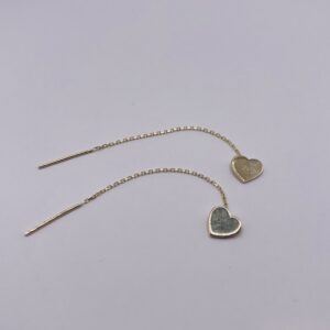 14K Gold Heart Threader Earrings