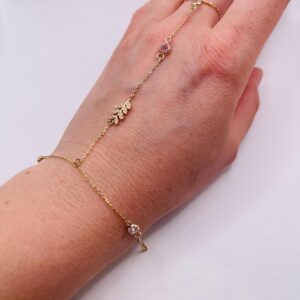 14K Gold Hand Chain Bracelet