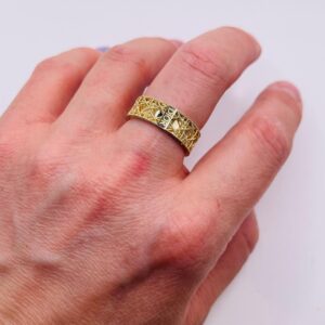 14K Gold Engraved Ring