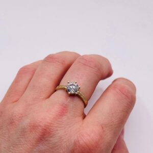 14K Gold Zirconia Engagement Ring