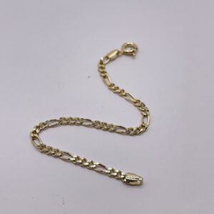 14K Gold Figaro Bracelet for Kids 14 cm