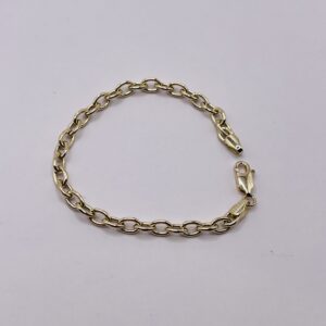 14K Gold Oval Link Bracelet for Kids 13.5cm
