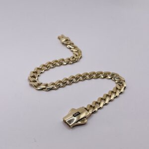 14K Gold Cuban Link Bracelet 18cm