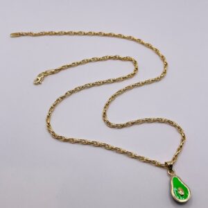 14K Gold Avocado Pendant Necklace