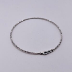 14K White Gold Semi-Flexible Bracelet 5.5cm