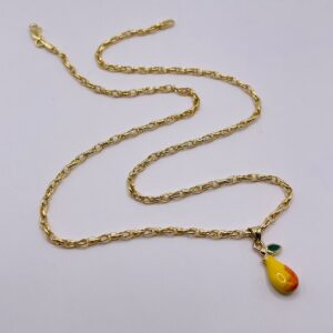 14K Gold Pear Pendant Necklace