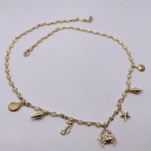14K Gold Ocean Charm Necklace