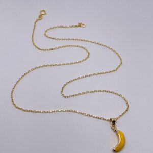 14K Gold Banana Pendant Necklace