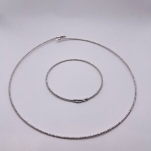 14K White Gold Semi-Flexible Necklace 43 cm